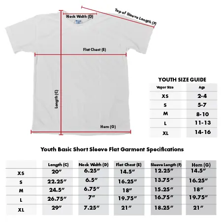 Vapor Basic Childrens Size Chart.webp