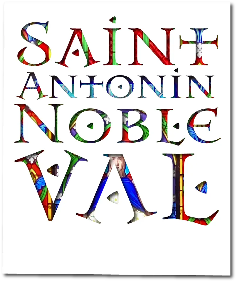 "St Antonin Block Stained Glass Outline Logo" Vapor SpunSoft Tech Tee